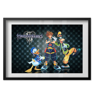 Kingdom Hearts II Poster — Donald Duck, Sora and Goofy Print | JRPG Gaming Wall Art