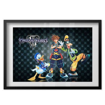 Kingdom Hearts II Poster — Donald Duck, Sora and Goofy Print | JRPG Gaming Wall Art