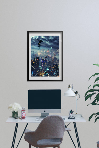 Batman Arkham Knight Video Game Poster | Bat Girl into the Night Official Art