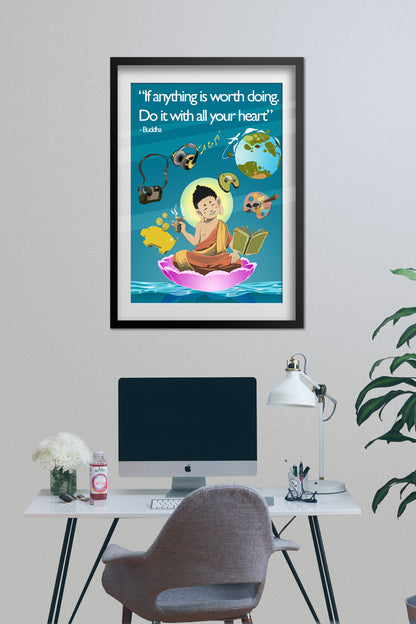 Buddha Meditation Motivational Poster | Inspirational Art