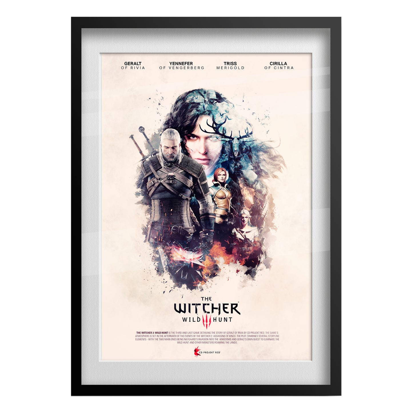 The Witcher 3 Poster — Key Art 02 Print | RPG Gaming Wall Art