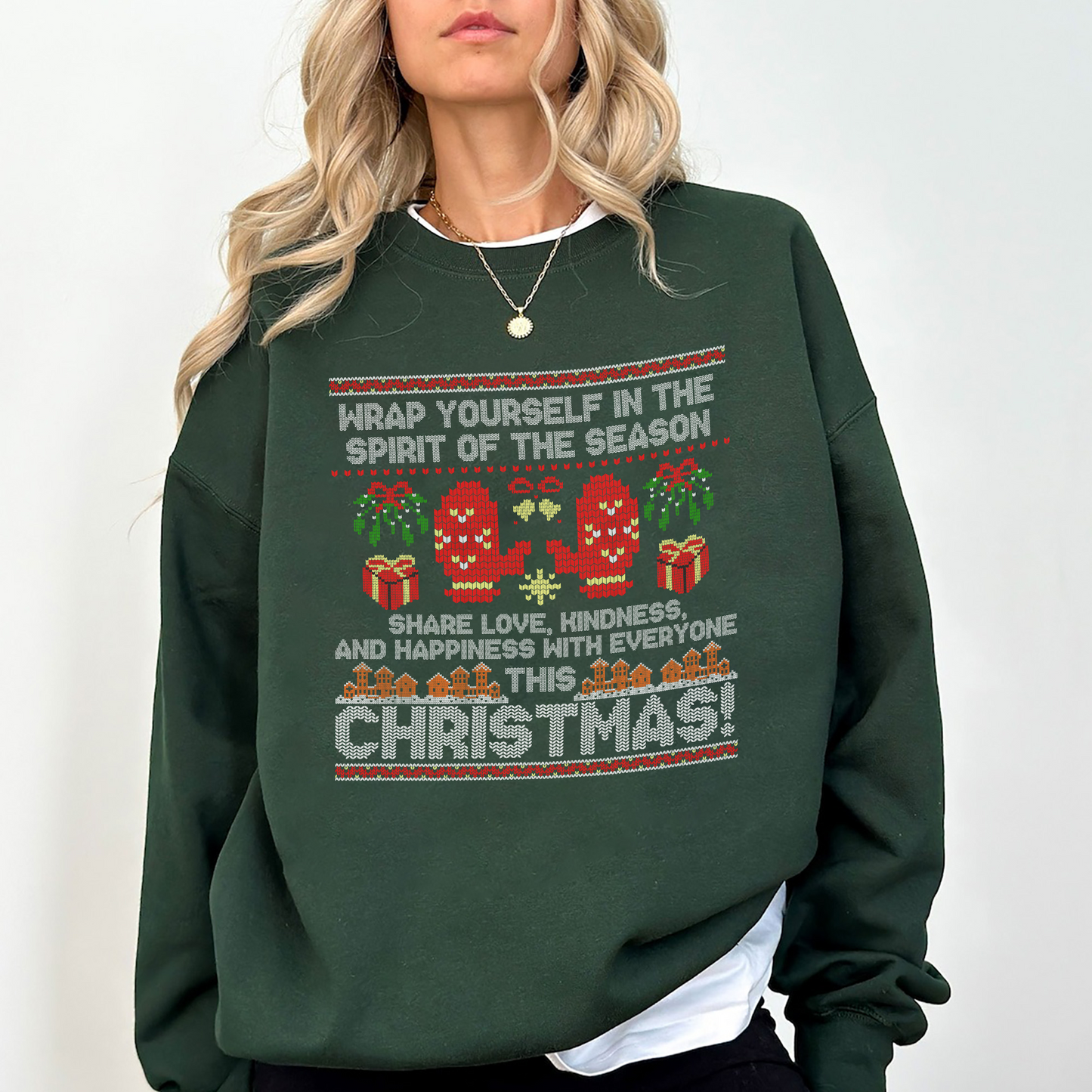 Wrap Yourself in the Spirit of the Season – Cute Holiday Gingerbread Christmas Sweatshirt | Cozy Unisex Ugly Christmas Sweater