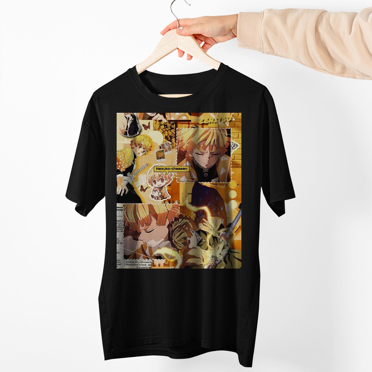 Zenitsu Agatsuma Collage Art | Demon Slayer: Kimetsu no Yaiba Premium Unisex T-Shirt