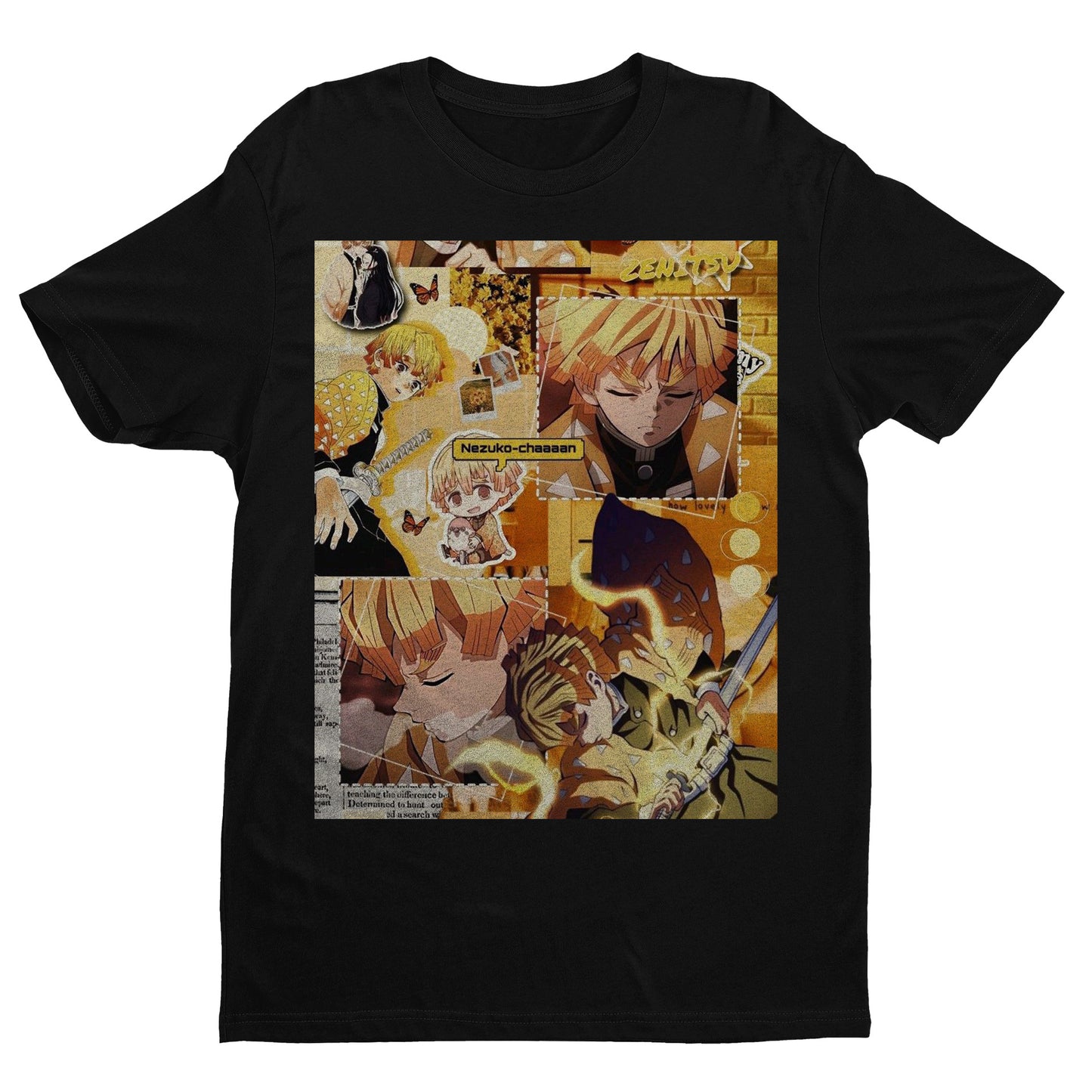 Zenitsu Agatsuma Collage Art | Demon Slayer: Kimetsu no Yaiba Premium Unisex T-Shirt