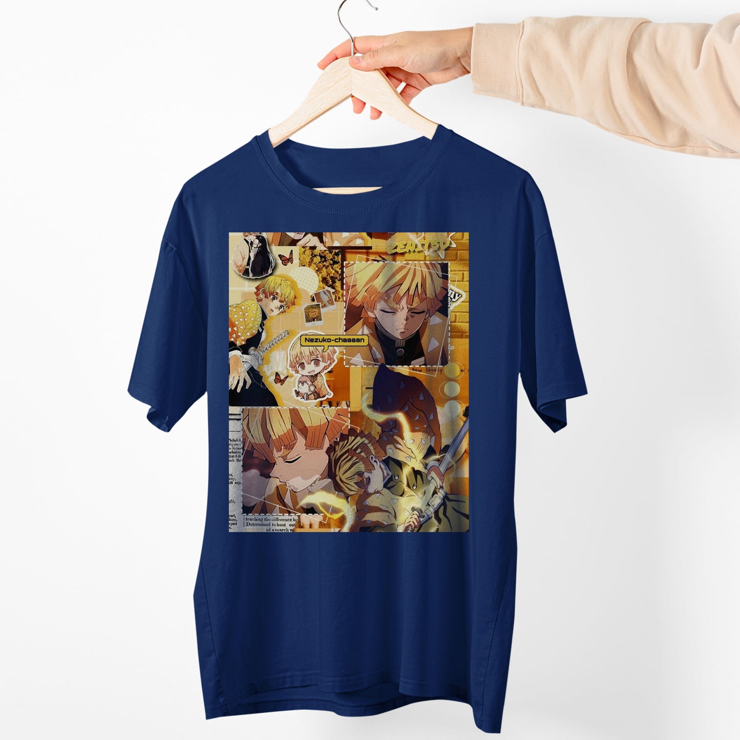 Zenitsu Agatsuma Collage Art | Demon Slayer: Kimetsu no Yaiba Premium Unisex T-Shirt