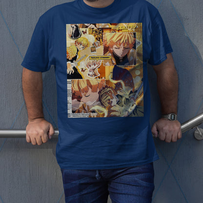Zenitsu Agatsuma Collage Art | Demon Slayer: Kimetsu no Yaiba Premium Unisex T-Shirt