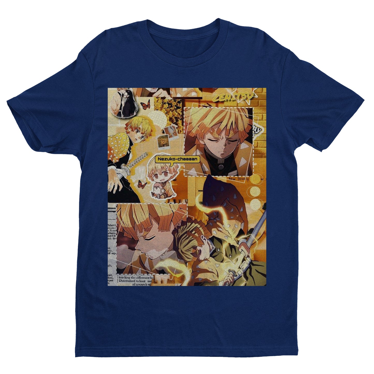 Zenitsu Agatsuma Collage Art | Demon Slayer: Kimetsu no Yaiba Premium Unisex T-Shirt