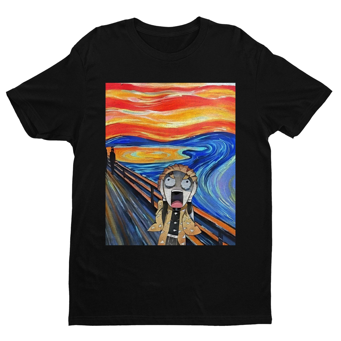 Zenitsu Screaming Edvard Munch Inspired | Demon Slayer: Kimetsu no Yaiba Premium Unisex T-Shirt