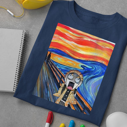 Zenitsu Screaming Edvard Munch Inspired | Demon Slayer: Kimetsu no Yaiba Premium Unisex T-Shirt
