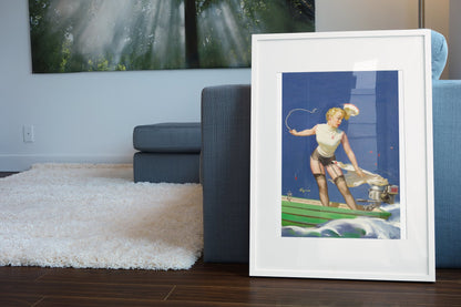 A Fast Takeoff by Gil Elvgren, pin-up poster — living room wall