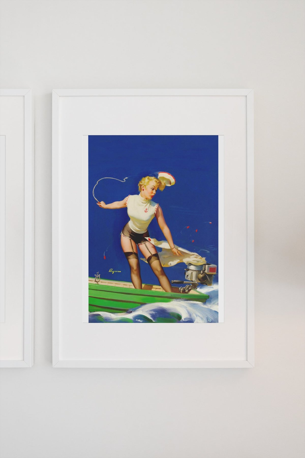 A Fast Takeoff by Gil Elvgren, pin-up poster — gallery wall