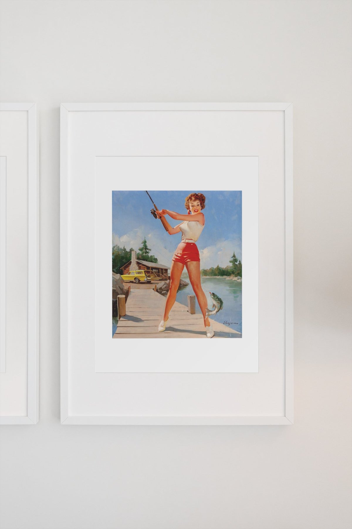 A Good Catch by Gil Elvgren, pin-up poster — gallery wall