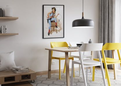 A Key Situation by Gil Elvgren, pin-up poster — dining room