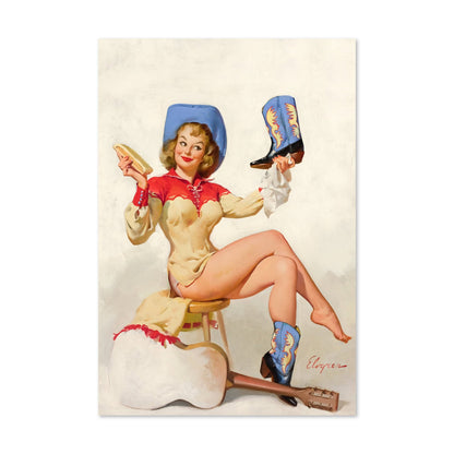 A Polished Performance by Gil Elvgren, pin-up poster — framed print