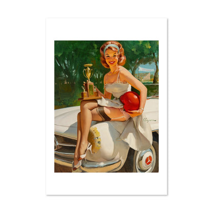 A Winner by Gil Elvgren, pin-up poster — framed print