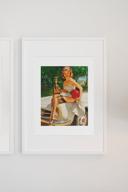 A Winner by Gil Elvgren, pin-up poster — gallery wall