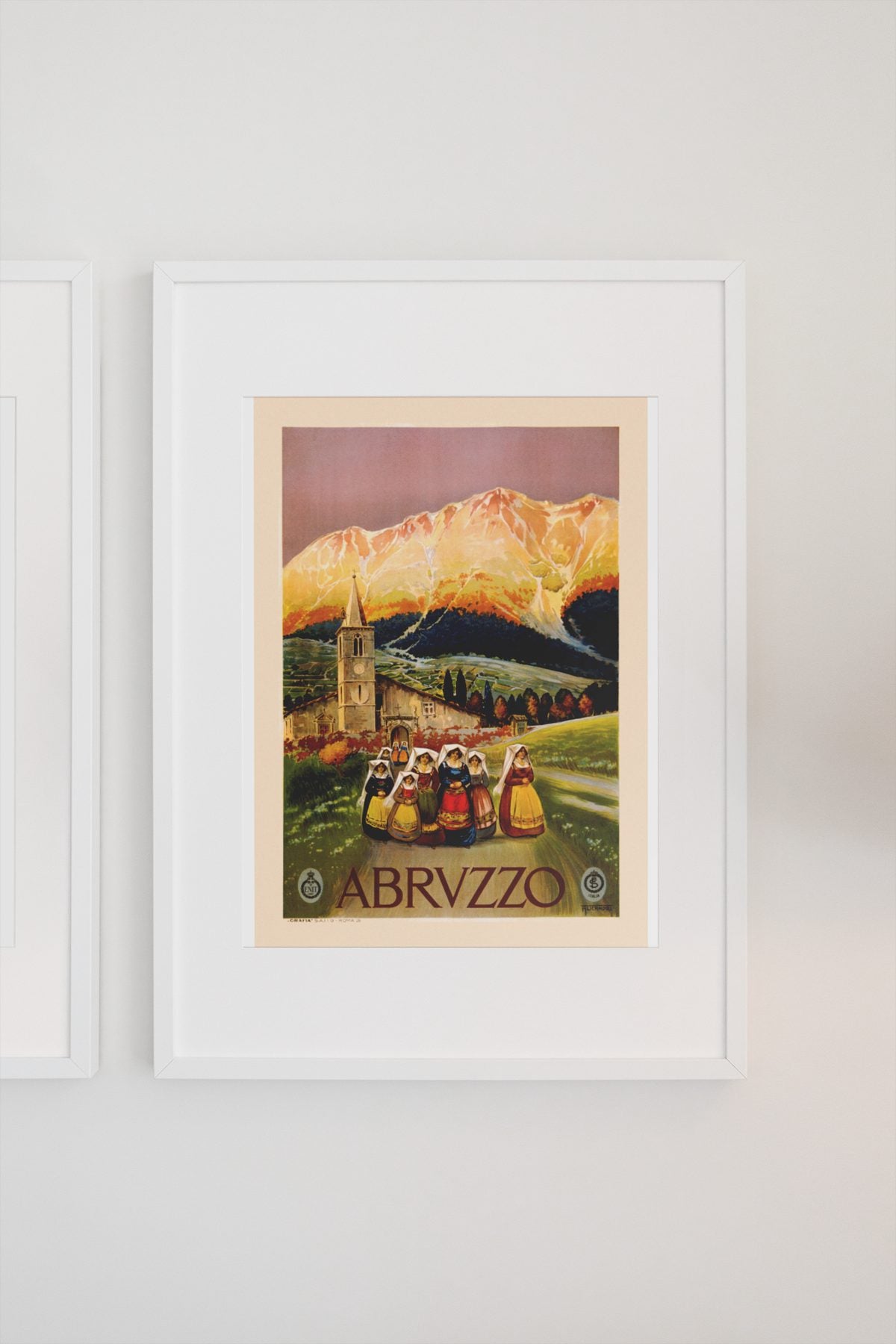 Abruzzo Italy poster on a light wall