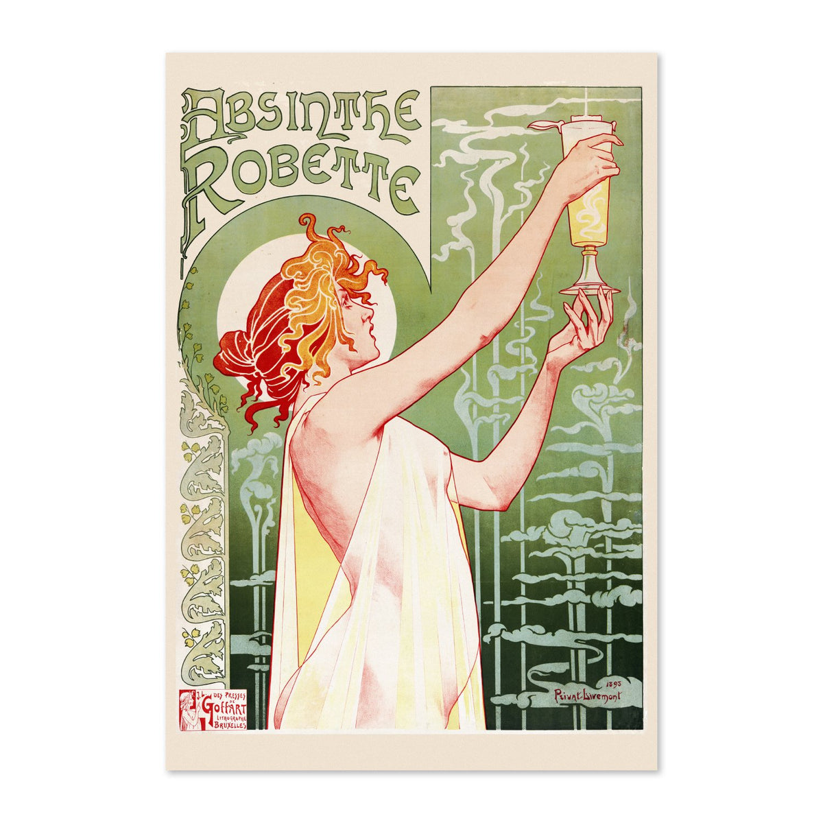 Absinthe Robette 1896 by Privat-Livemont poster print