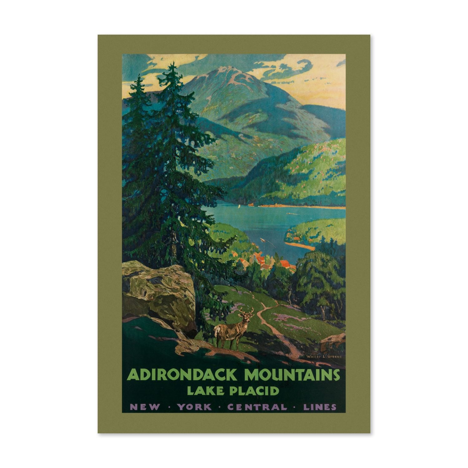 Adirondack Mountains NY Central poster print