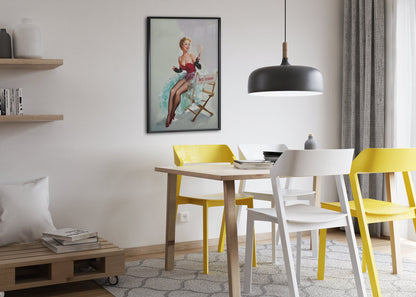 Admiring Miss Sylvania by Gil Elvgren, pin-up poster — dining room