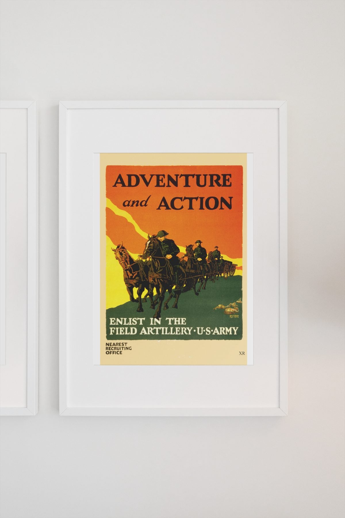 Adventure and Action — Field Artillery poster on a light wall
