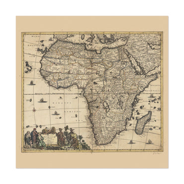 Africa & the Mediterranean 1688 Map vintage print