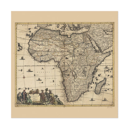 Africa & the Mediterranean 1688 Map vintage print