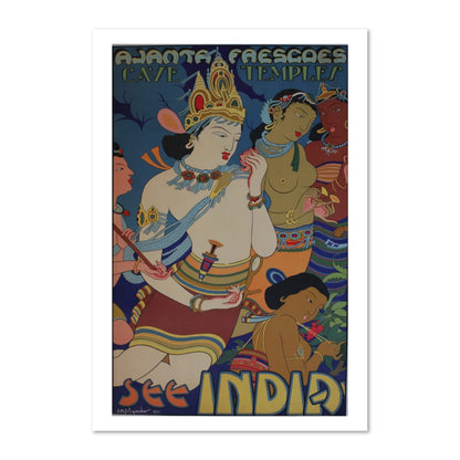 Ajanta Frescoes See India poster print