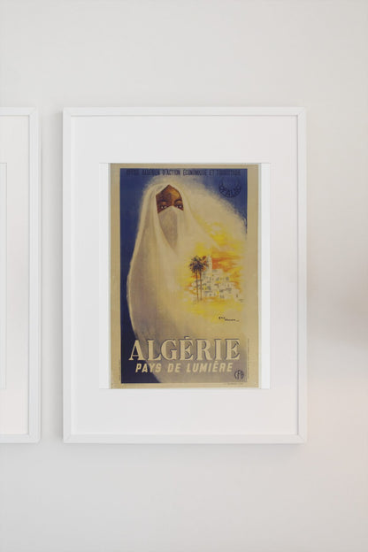 Algerie Pays de Lumiere poster on a light wall