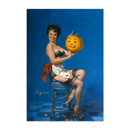 All Smiles by Gil Elvgren, pin-up poster — framed print