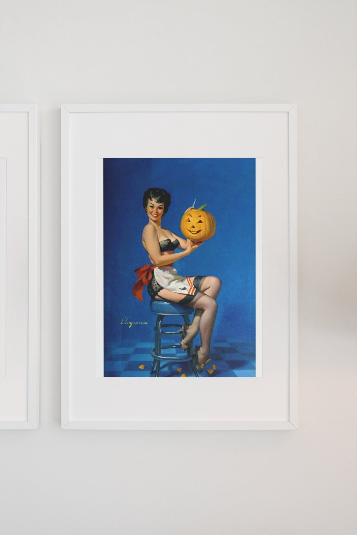 All Smiles by Gil Elvgren, pin-up poster — gallery wall