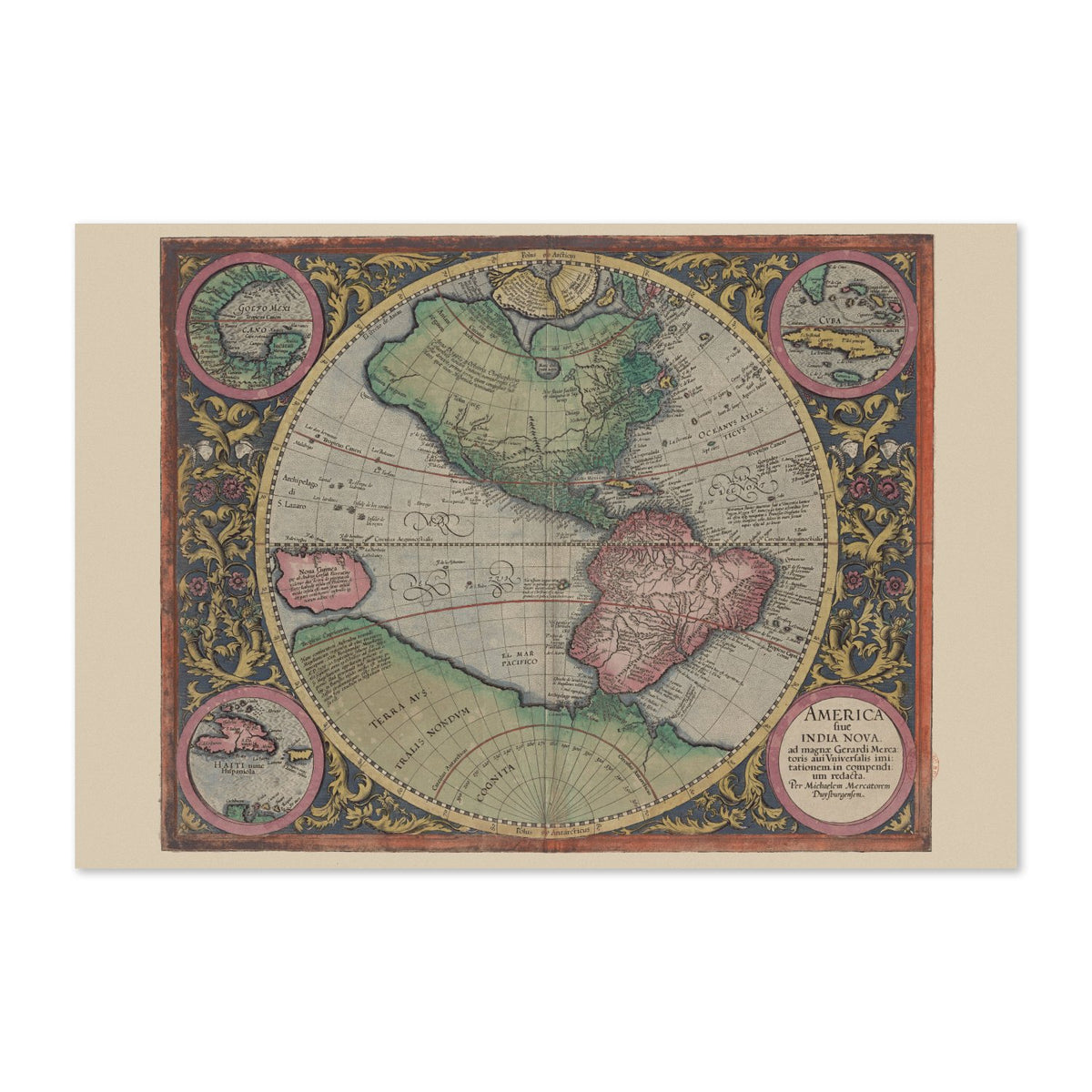 America sive India Nova 1595 poster print