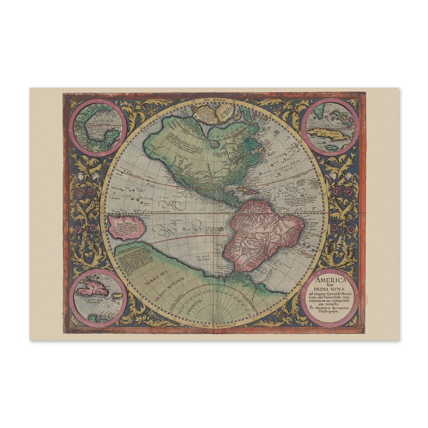 America sive India Nova 1595 poster print