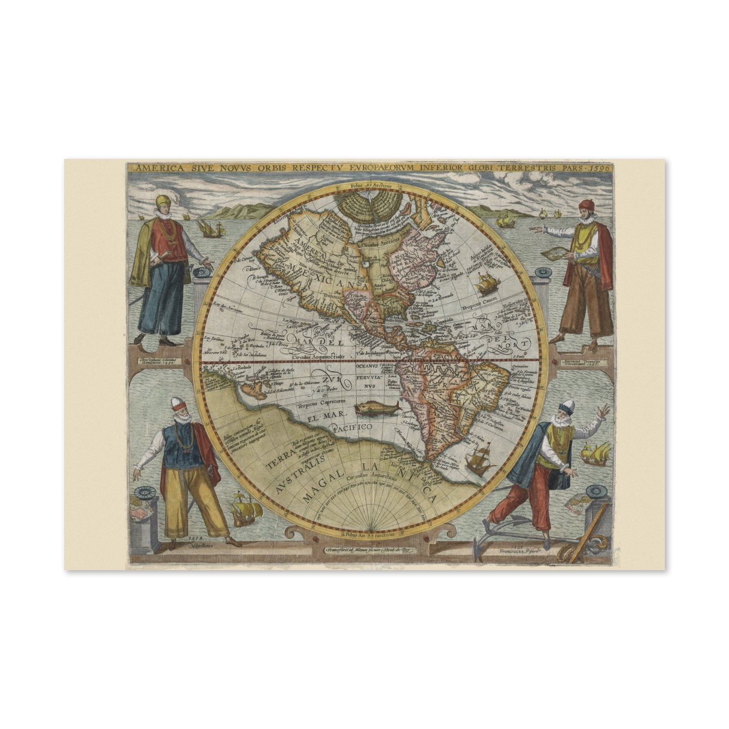 America sive Novus Orbis 1596 poster print