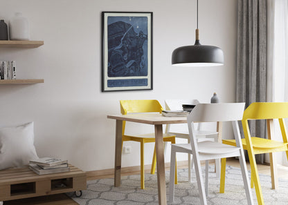 American Field Service poster framed above a dining table