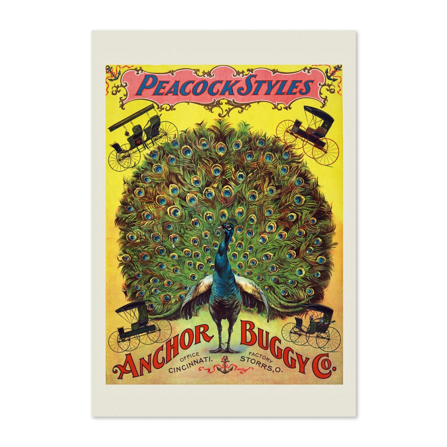 Anchor Buggy Co. Peacock Styles poster print