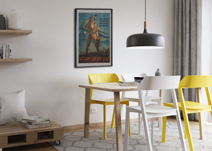 And They Thought We Couldnt Fight poster framed above a dining table