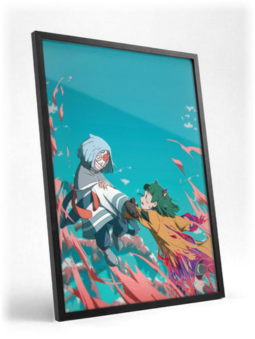 Another World (2025) Movie Key Art poster in a black frame with glass leaning against a wall