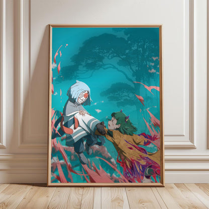 Another World (2025) Movie Key Art poster in a light oak frame leaning against a white wall