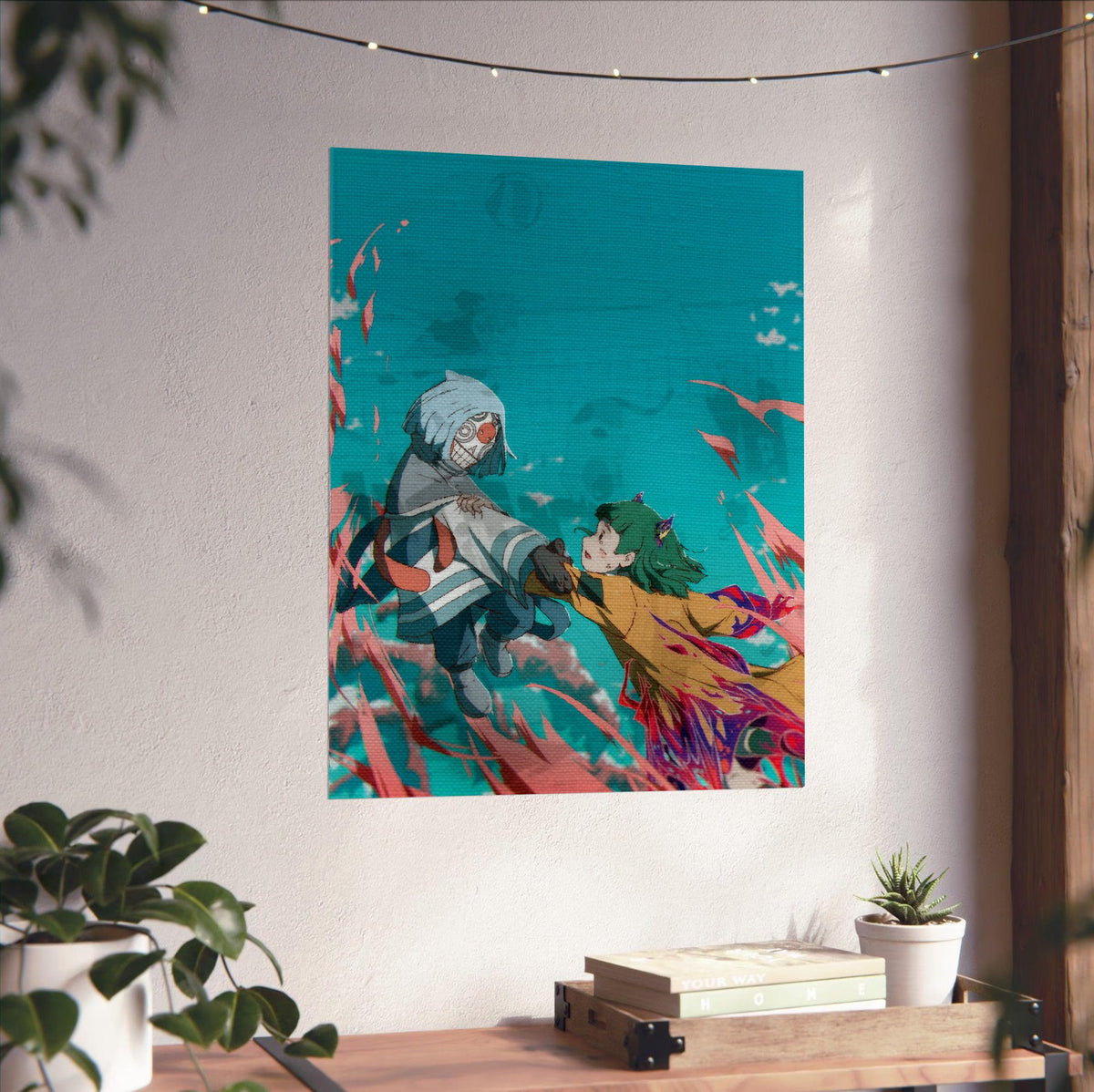 Another World (2025) Movie Key Art poster unframed on a white wall above a desk