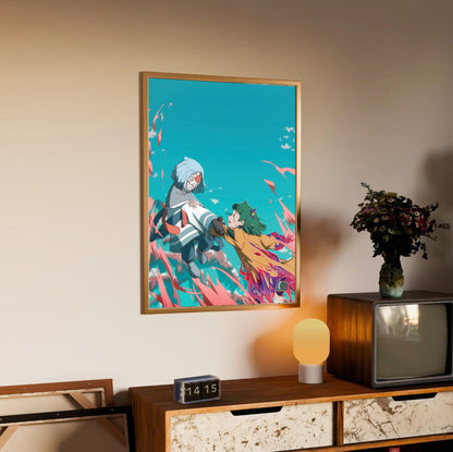 Another World (2025) Movie Key Art poster in an oak frame above a sideboard