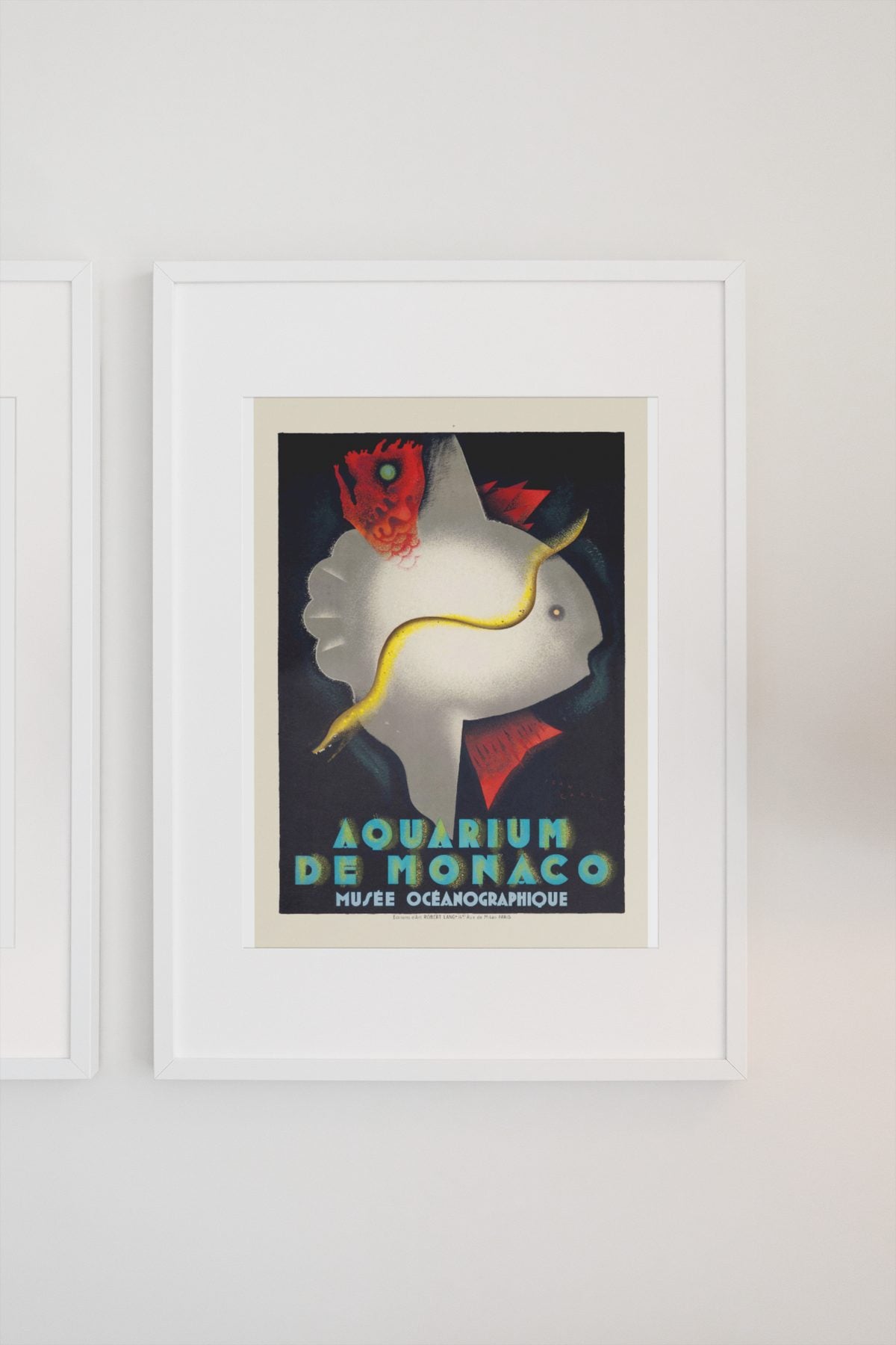 Aquarium de Monaco poster on a light wall
