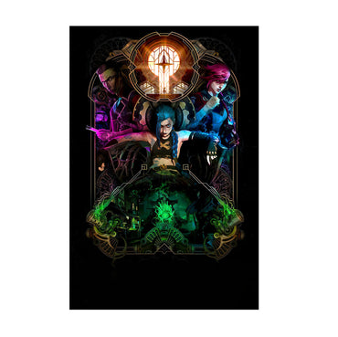 Arcane Hextech Gold Frame Art poster print