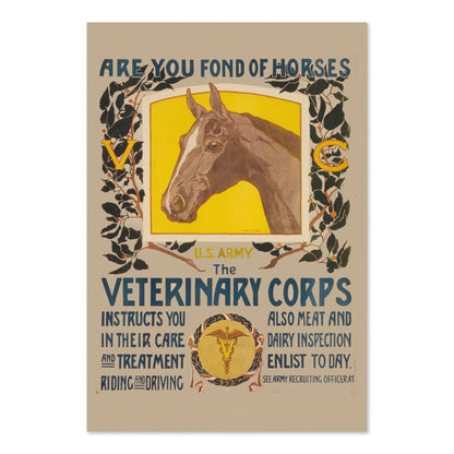Are You Fond of Horses Veterinary Corps poster print