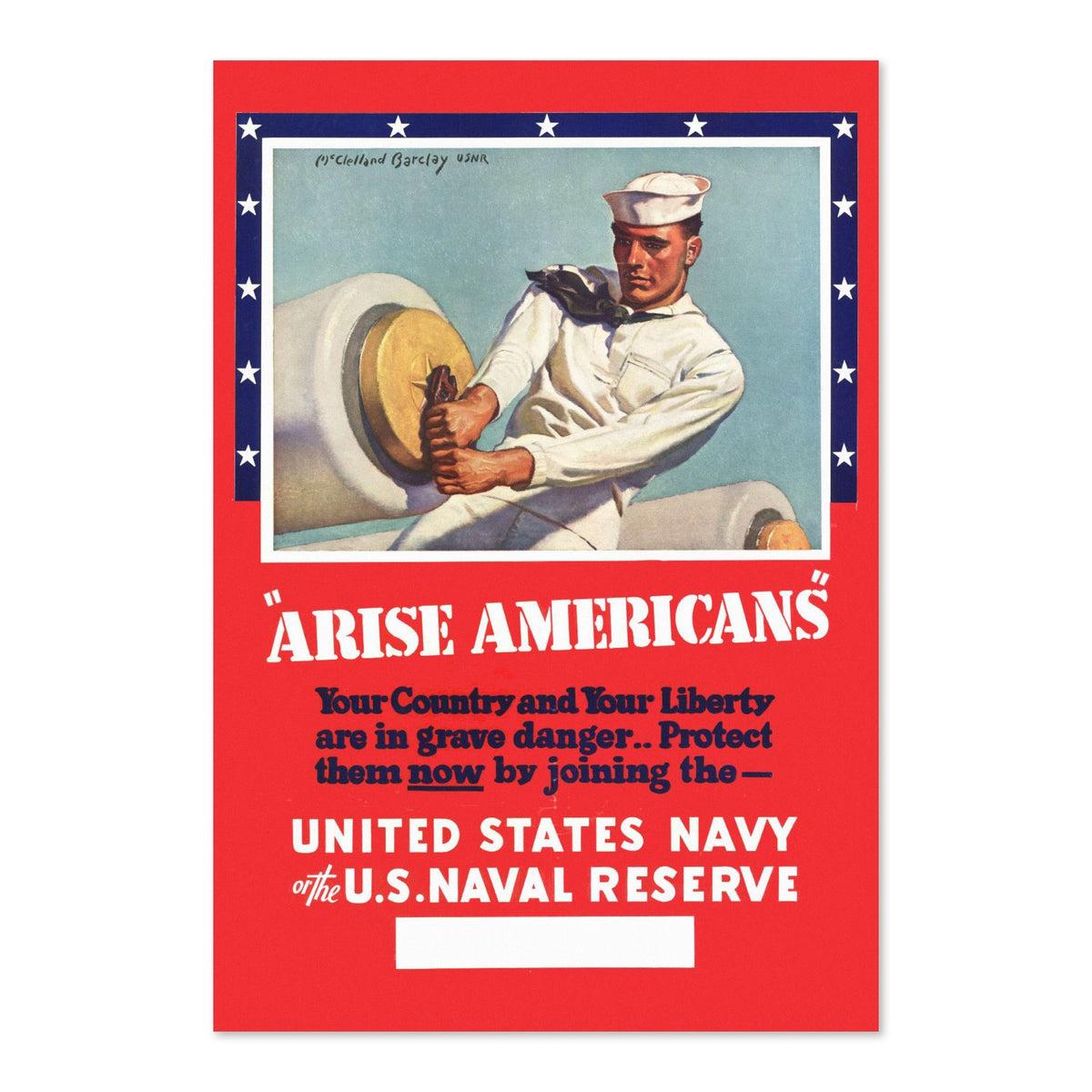 Arise Americans Join the Navy poster print