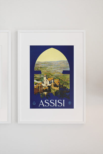 Assisi poster on a light wall