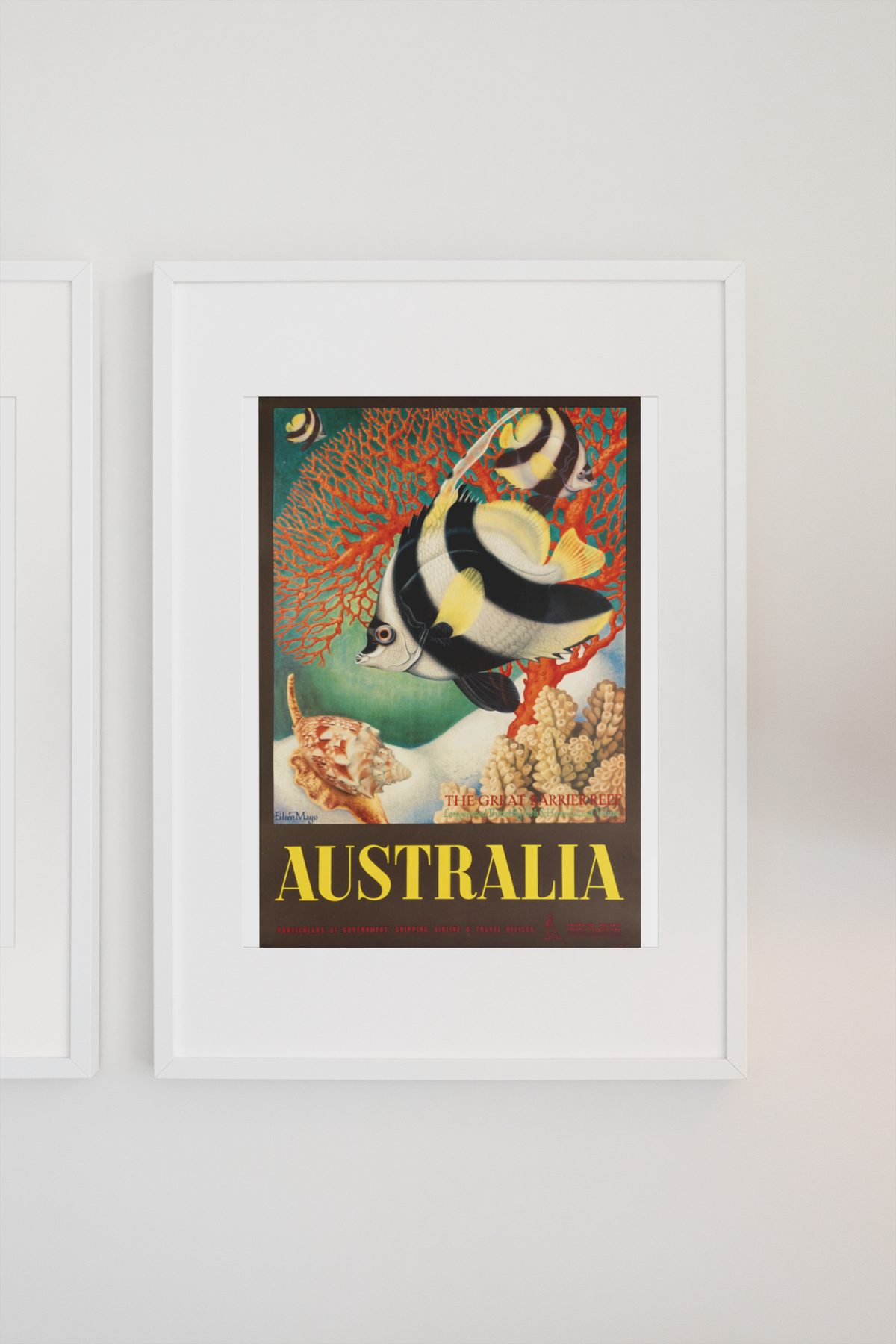 Australia Great Barrier Reef poster on a light wall