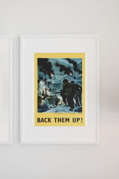 Back Them Up — Soldiers Ashore poster on a light wall