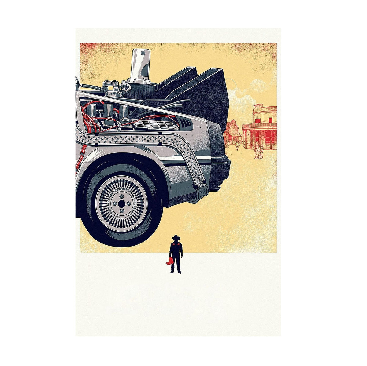 Back to the Future Part III (1990) Movie DeLorean Western Art poster print