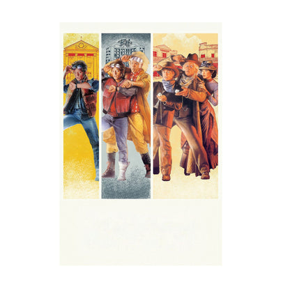 Back to the Future Trilogy Movie Triptych Art poster print
